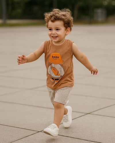 Cmk Baby Happy Baskılı Erkek Şort Takım