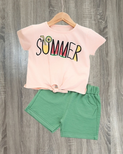 Nazar Summer Baskılı Kız Şort Takım